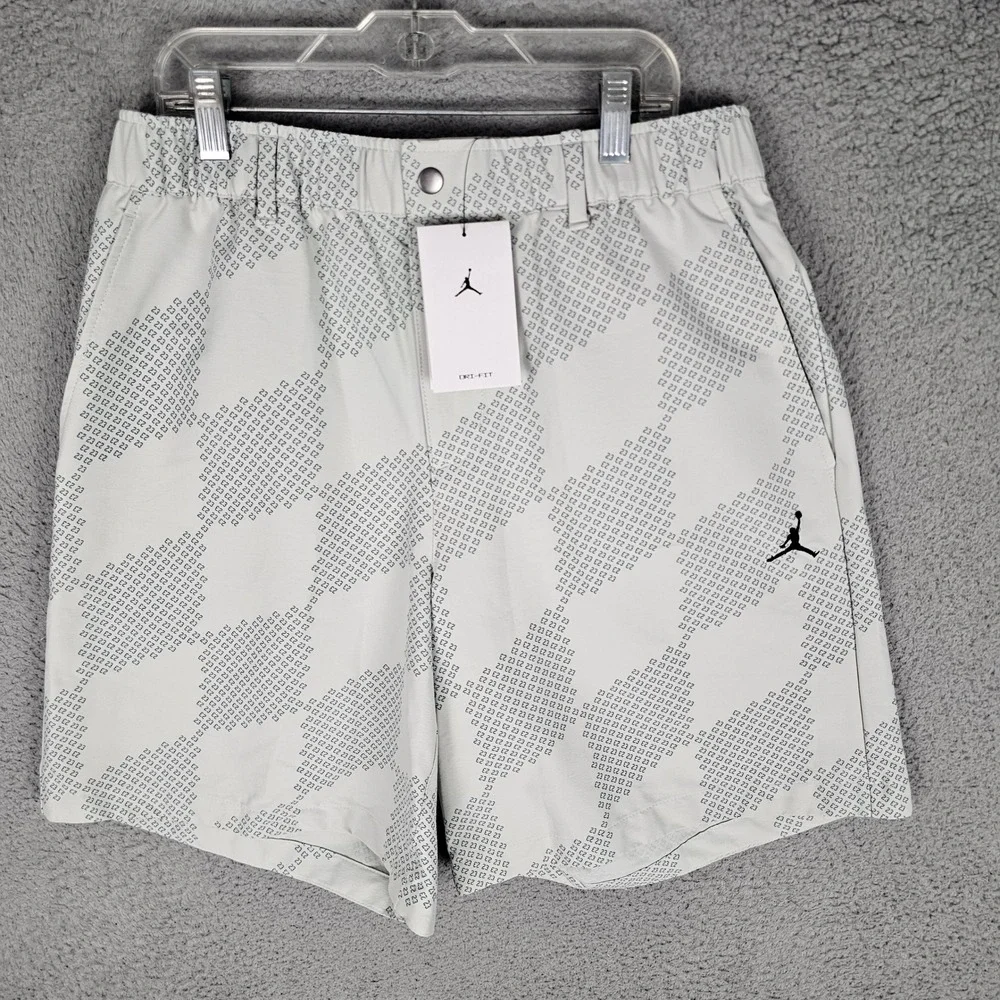 Jordan Golf Shorts Mens Medium Grey Dri-FIT Sport 23 Monogram Print Standard Fit